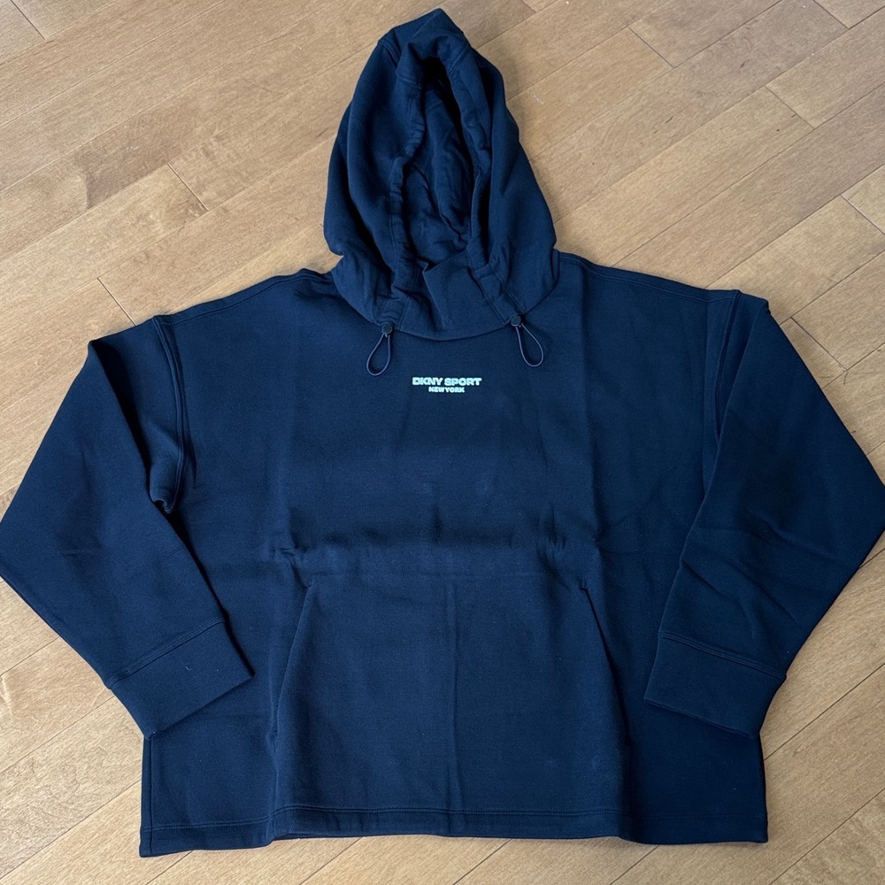 NWT DKNY Sport Black Hooded Sweatshirt in Medium
